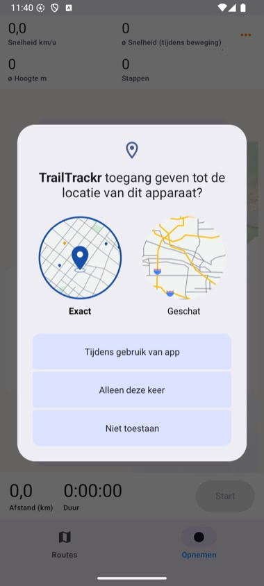 Locatie toestaan
