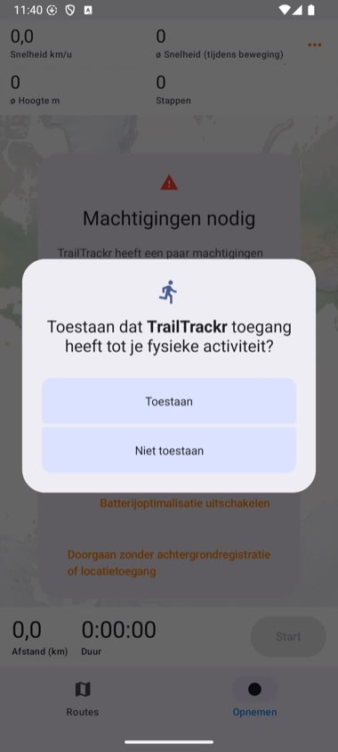 Lichamelijke activiteit (optioneel)