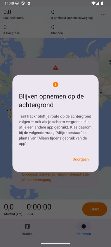 Blijven opnemen op de achtergrond