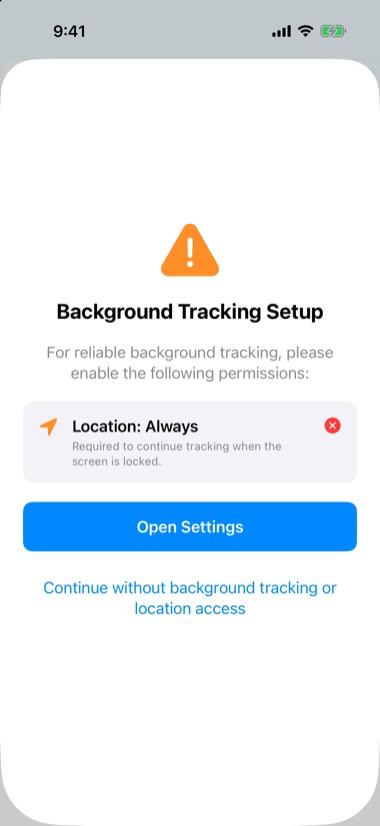 Background Tracking Setup